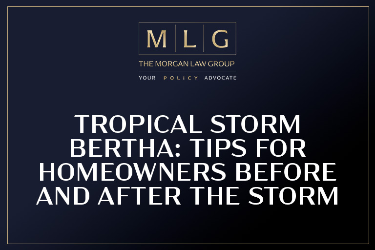Tropical Storm Bertha approaching Gulf Coast homes during severe weather