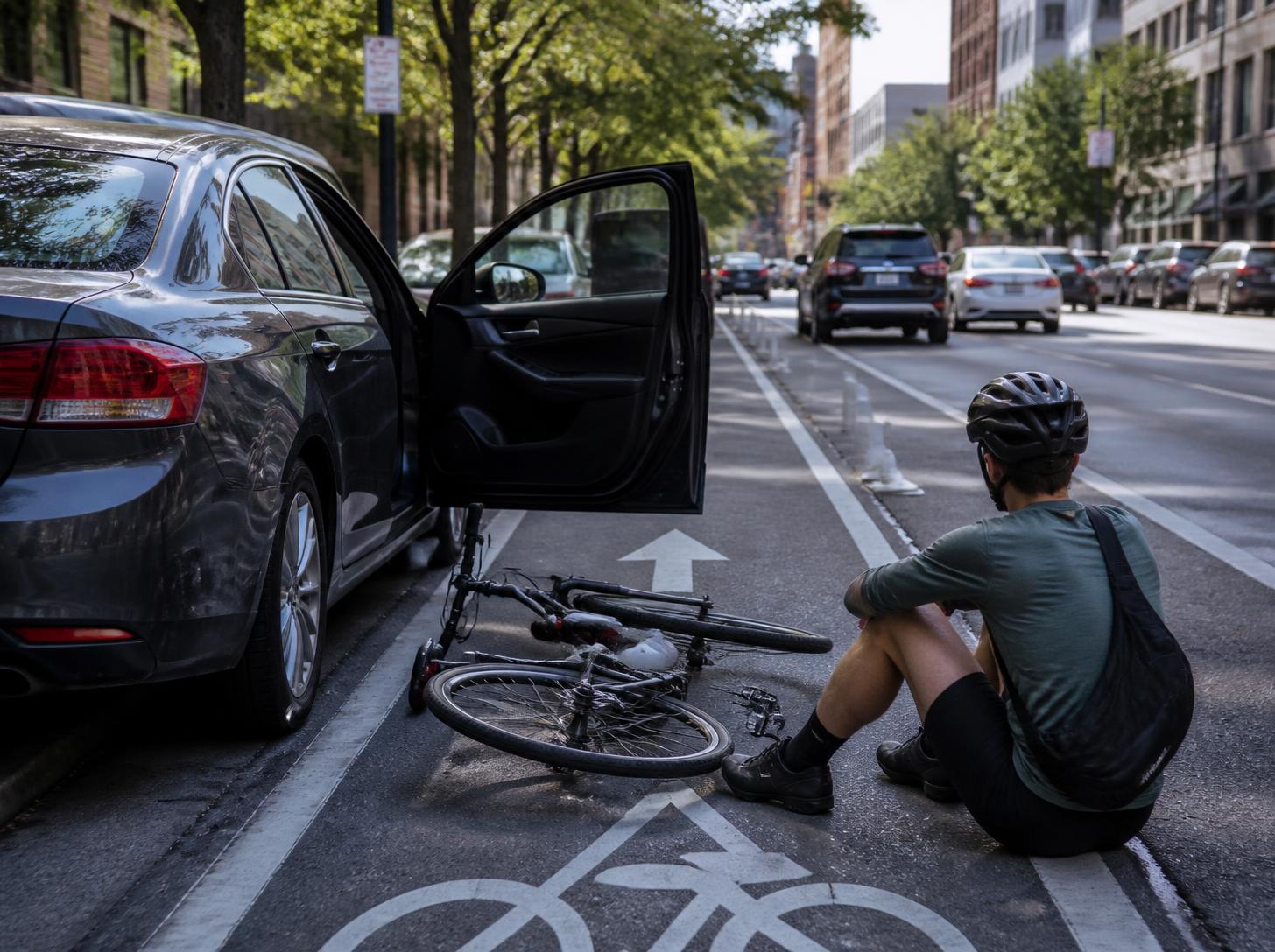 Atlanta car-dooring accident claim involving a bicyclist and an open vehicle door